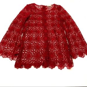 Altar’d State Flower Crochet With Button Back Top